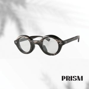 Okulary korekcyjne z grubej, okrągłej oprawki z naturalnego rogu ~Oprawki korekcyjne w stylu vintage z zakrzywionymi krawędziami. Ręcznie robione okulary unisex ~Cena USA wliczona.