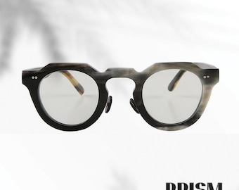 Handmade Horn Optical Glasses: Retro Mod Square Frame Sunglasses