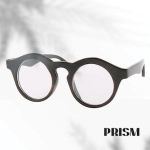 Okrągłe, czarne, ręcznie robione okulary z rogu bawolego: Klasyczna oprawka korekcyjna w stylu vintage