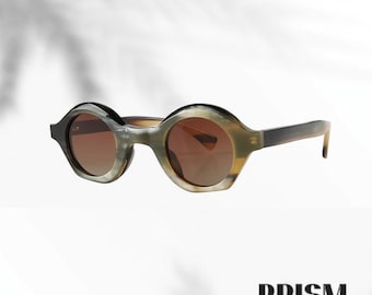 Handmade Yak Horn Round Glasses: Unisex Classic Eyewear