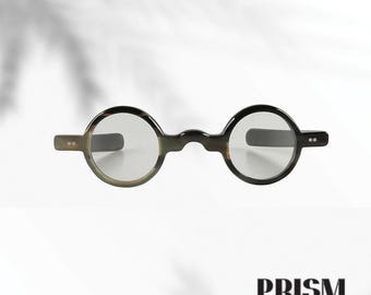 Natural Yak Horn Round Glasses: Vintage Art Deco Eyewear