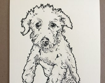 Custom Mini Hand Drawn Pet Portrait Illustration
