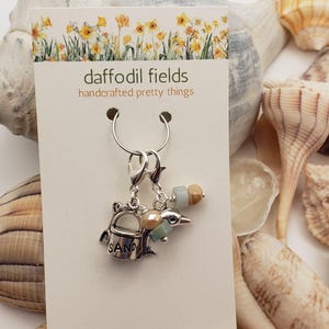 Dolphin & Sand Pail Progress Keepers: Beachy Zipper Pull Charms (Set of 2)