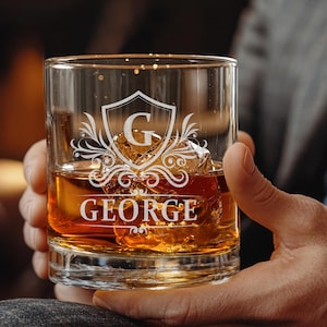 Personalized Whiskey Glass, Engraved Old Fashion, Custom Glass Gifts for Him, Groomsmen Gift Idea, Retirement Gift, Christmas Gift for Him