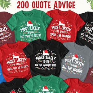 Most Likely To Christmas Shirts, Funny Christmas Shirt, Family Matching Shirts, Xmas, Personalized Holiday Tees, Hoodies, & More