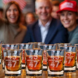 45 47 MAGA Trump Shot Glass, Trump 2024, Patriotic Gift, 47 Presidential, Make America Great Again, MAGA gift, Political Gift