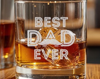 Gifts for Dad, Best Dad Ever, Etched Whiskey Glass, Whiskey Gift, Dad Whiskey Glass, Engraved Father's Day Gift, Birthday Gift, for Dad