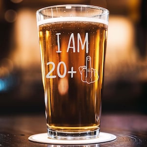 Birthday Gift Personalized Beer Glass, 16 oz Engraved Birthday Gift for Him, Custom Beer Glass for Men, Gift for Husband, Boyfriend, Dad