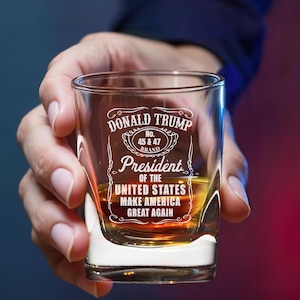 Donald Trump Shot Glass, 2 oz Shot Glass, Trump 2024, Patriotic Gift, 47 Presidential, MAGA gift, Make America Great Again, Republican Gift