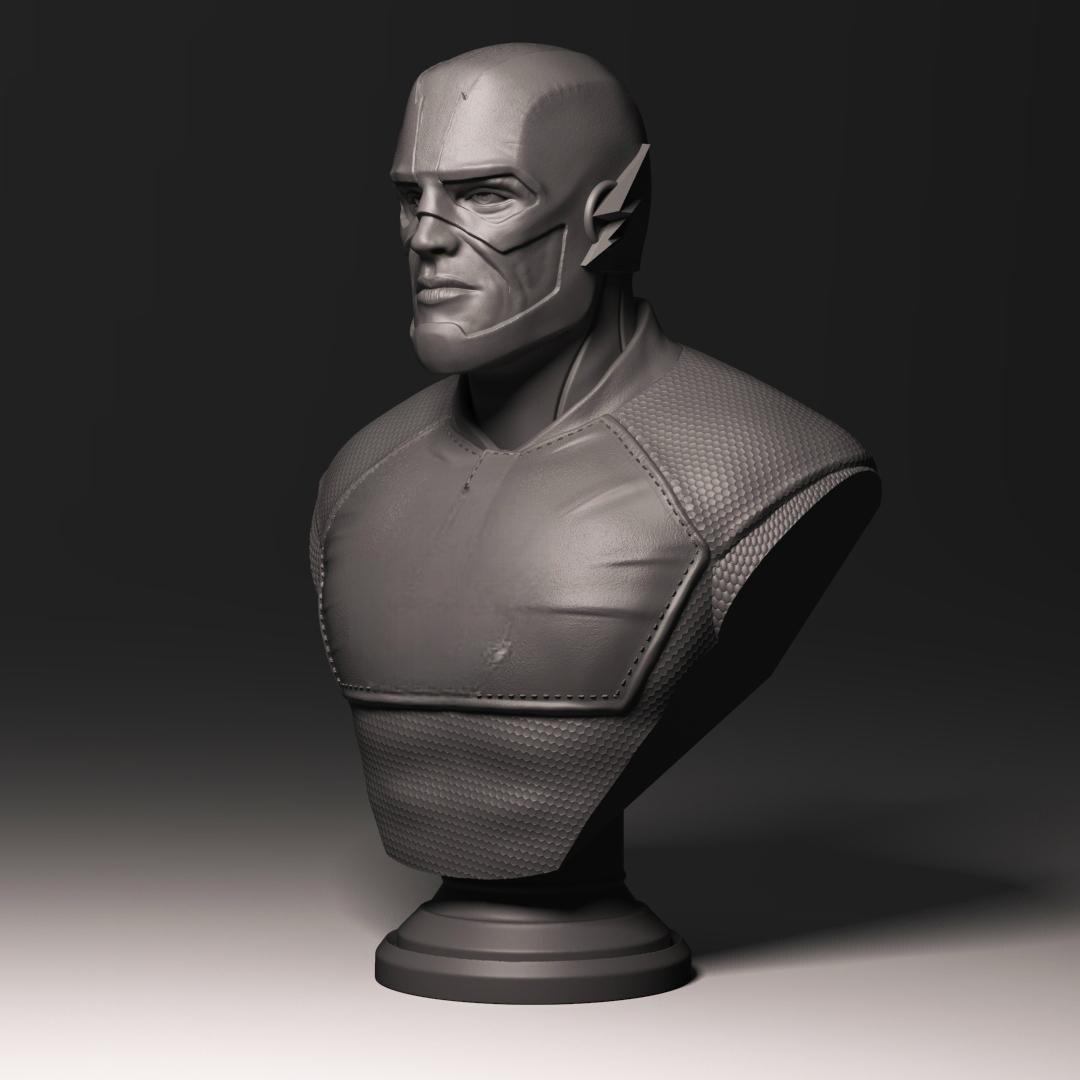 The Flash Bust, DC Stl File for 3D Printing, the Flash Stl 3D Model ...