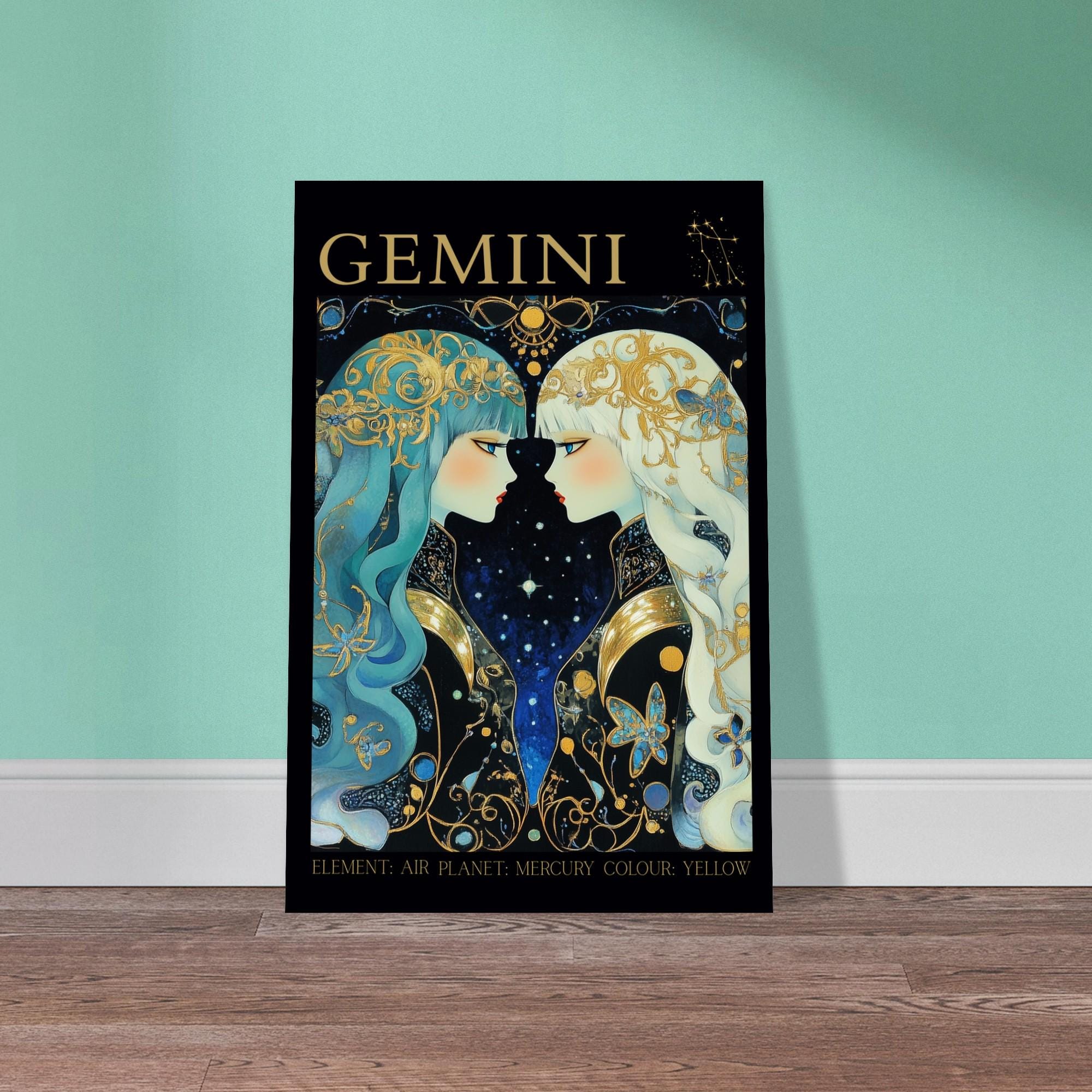 Gemini Goddess Print: Dark Fantasy Zodiac Wall Art - Etsy