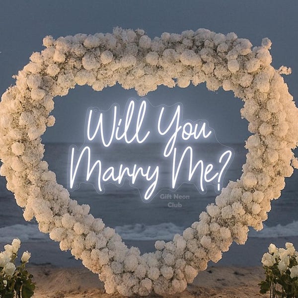 Will You Marry Me Neon Sign: Proposal Backdrop, Marriage Proposal Engagement Decor