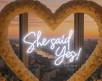 She Said Yes Neon Sign: Engagement & Proposal Decor