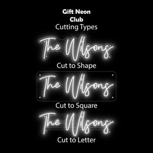 Custom Last Name Neon Sign, Family Name LED Light, Wedding Name Sign ...