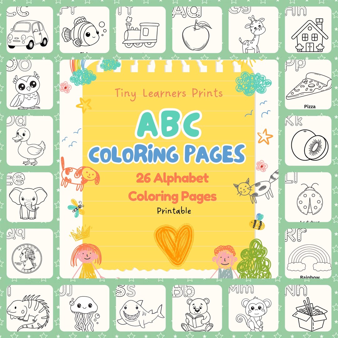 26 ABC Printable Coloring Pages - Etsy