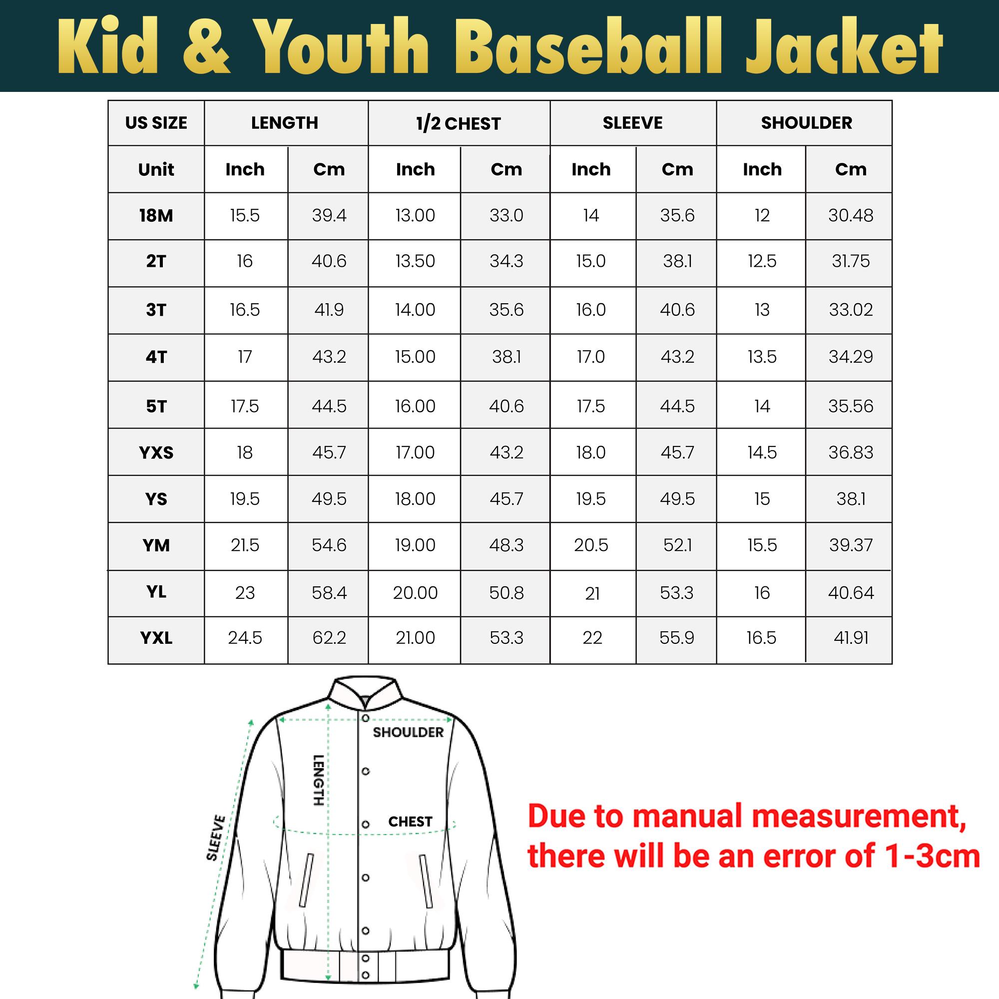 Zoey's Tropical Bomber Kids and Youth Baseball Jacket, Adult