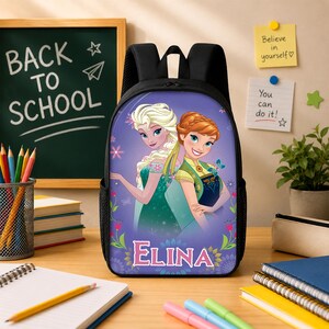Custom Elsa and Anna Lunch Bag, Frozen School Lunch Box, Disney Back to School Gift afbeelding 10