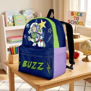 Buzz Lightyear School Backpack, Space Adventure Bag, Back To School Gift image 12