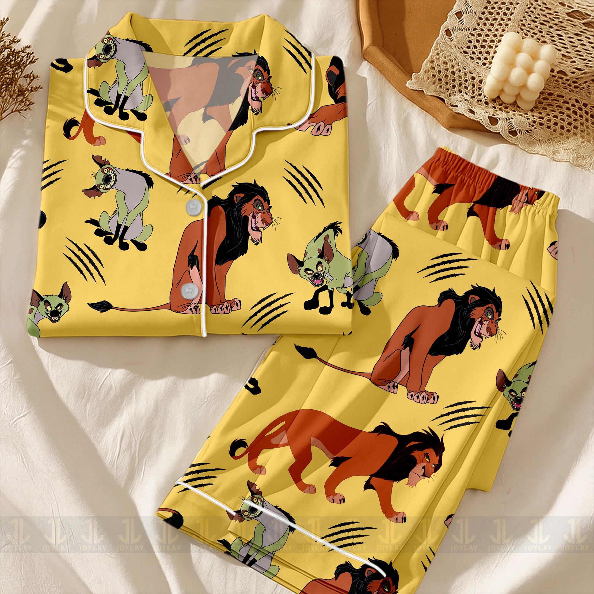 Discover Scar And Villain Unisex Satin Pajamas Set, Spooky Season Pajamas