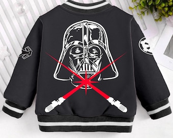 Veste de baseball Dark Vador avec sabre laser pour enfants et adolescents, veste de baseball universitaire unisexe et adulte