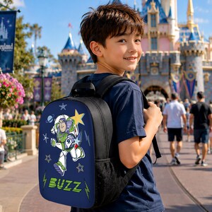 Buzz Lightyear School Backpack, Space Adventure Bag, Back To School Gift image 8