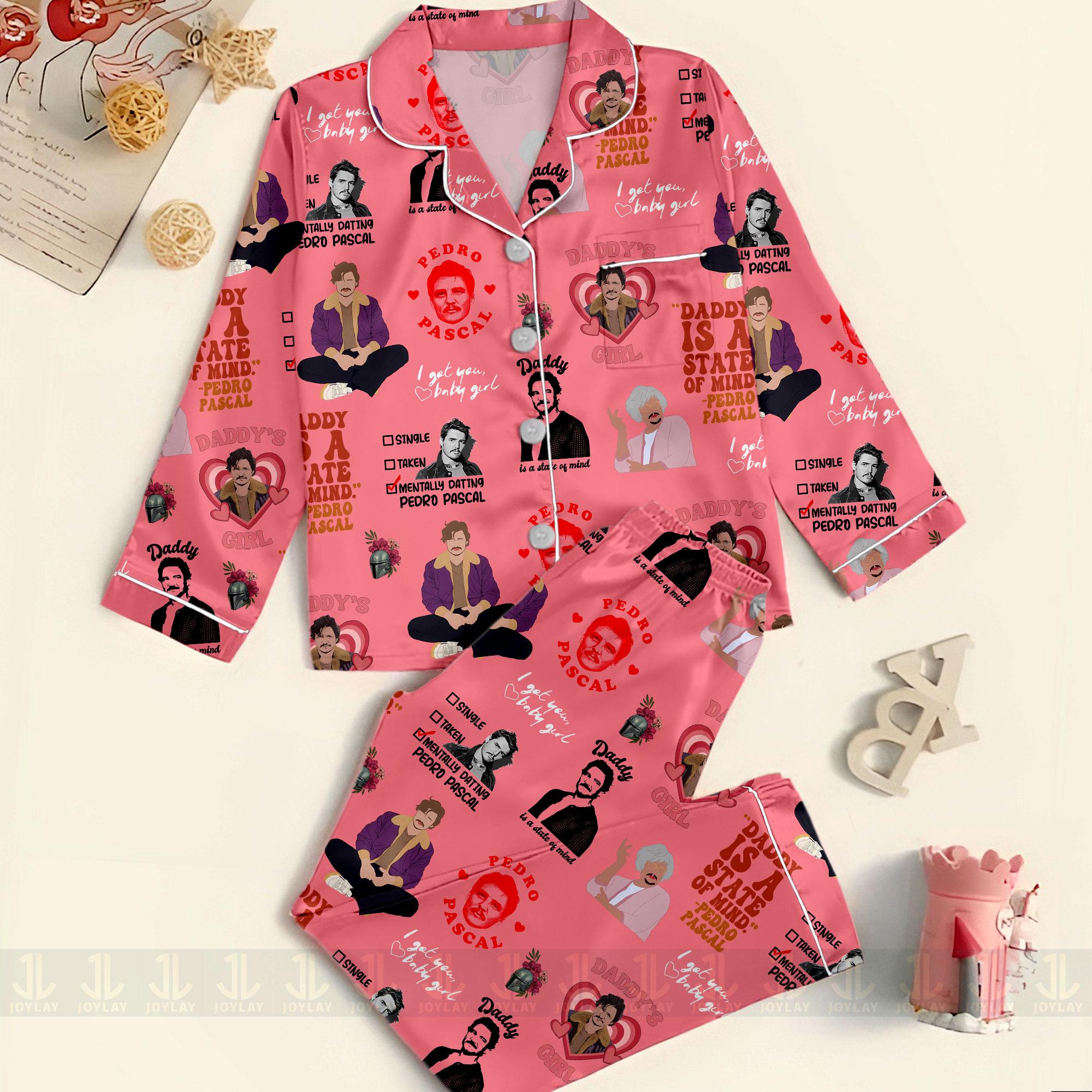 Discover Pedro Pascal Unisex Satin Pajamas Set, Spooky Season Pajamas