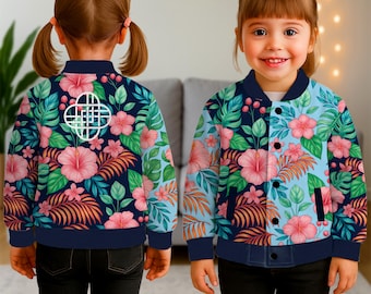 Zoey's Tropical Bomber Kids and Youth Baseball Jacket, Aldult