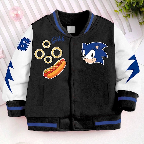 Sonic Kids and Youth Baseball Jacket, Aldult Unisex Varsity