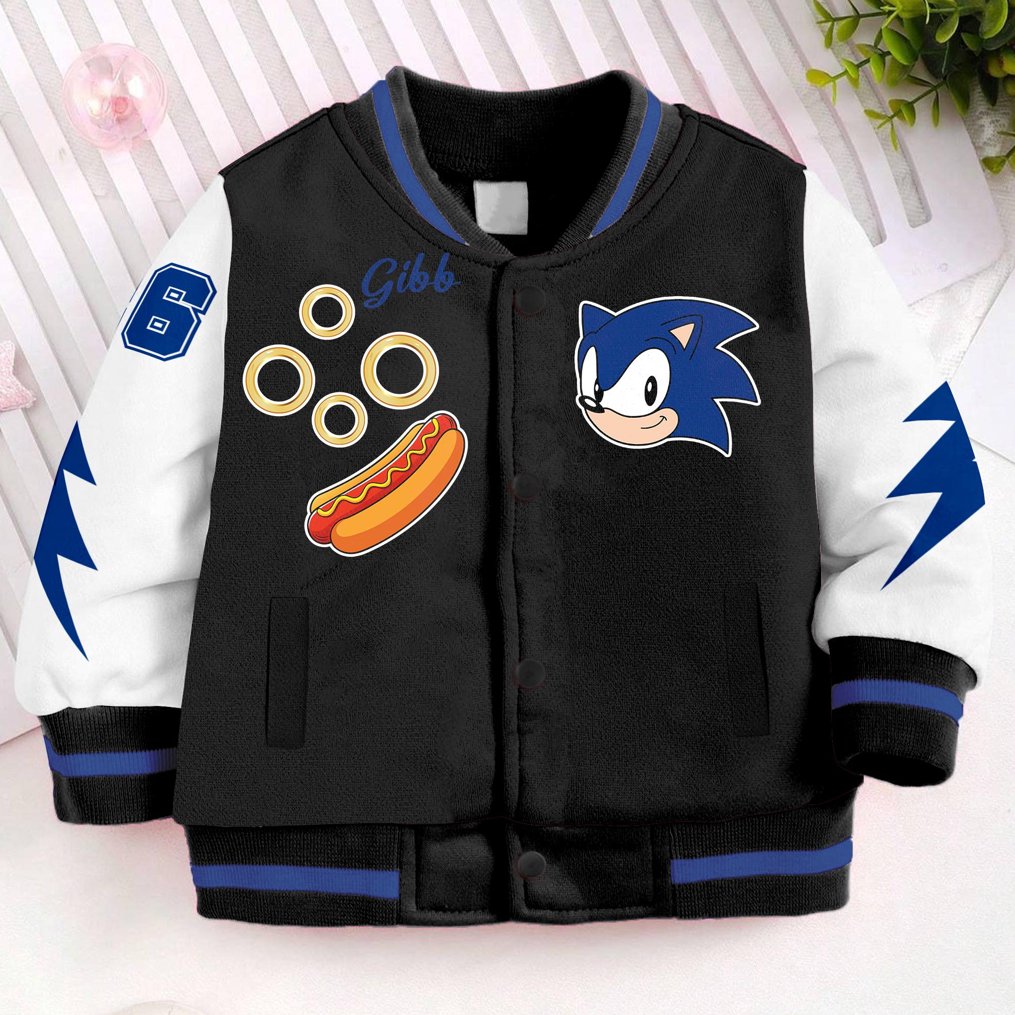 Sonic Kids and Youth Baseball Jacket, Aldult Unisex Varsity
