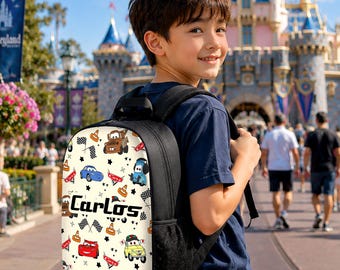 Personalized Lightning McQueen Friend Backpack, Custom Name School Bag, Back to School Gift