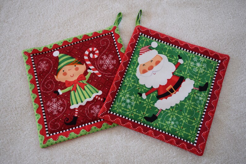 Christmas Pot Holders Holiday Pot Holder Sets of Two Etsy