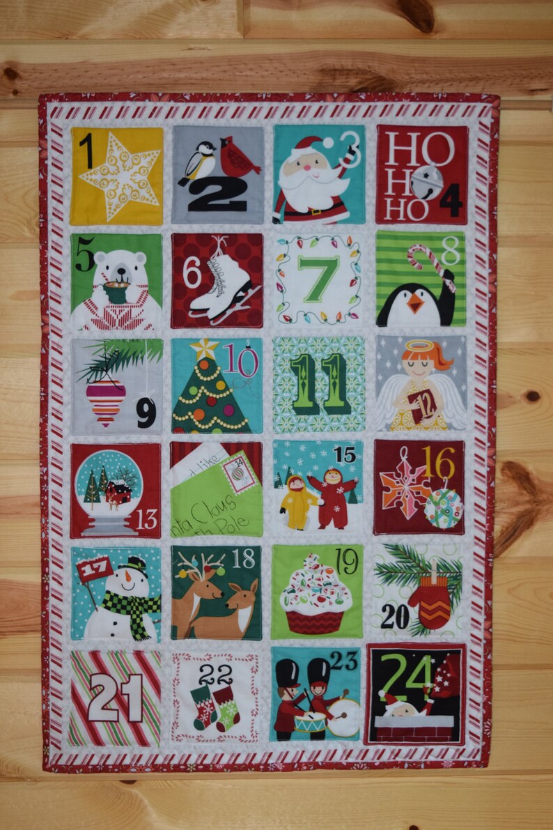 Advent Calendar Christmas Wall Hanging A Christmas Wish Pocket Etsy