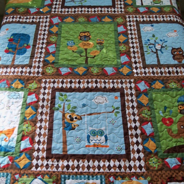 Hooty Hoot Kangaroo Childrens Quilt Christmas Holiday Gift