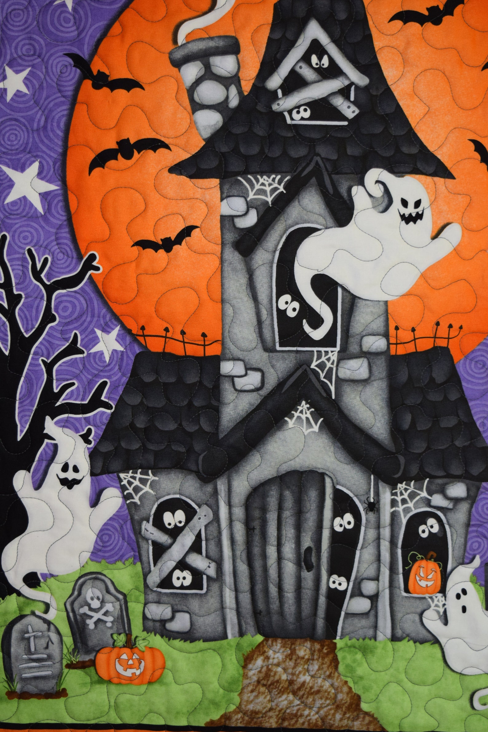 Halloween Wall Hanging Quilt Halloween Door Banner Glow in Etsy