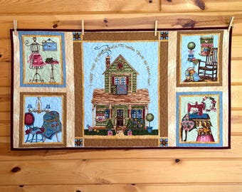 Quilted Wall Hanging: Vintage Crafting Room Design 42X24