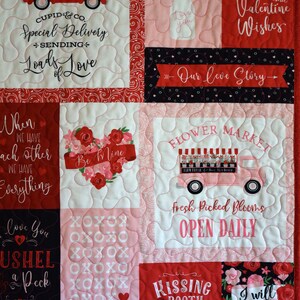 Valentines Day Quilted Wall Hanging, Love Hearts Fabric Banner - Etsy