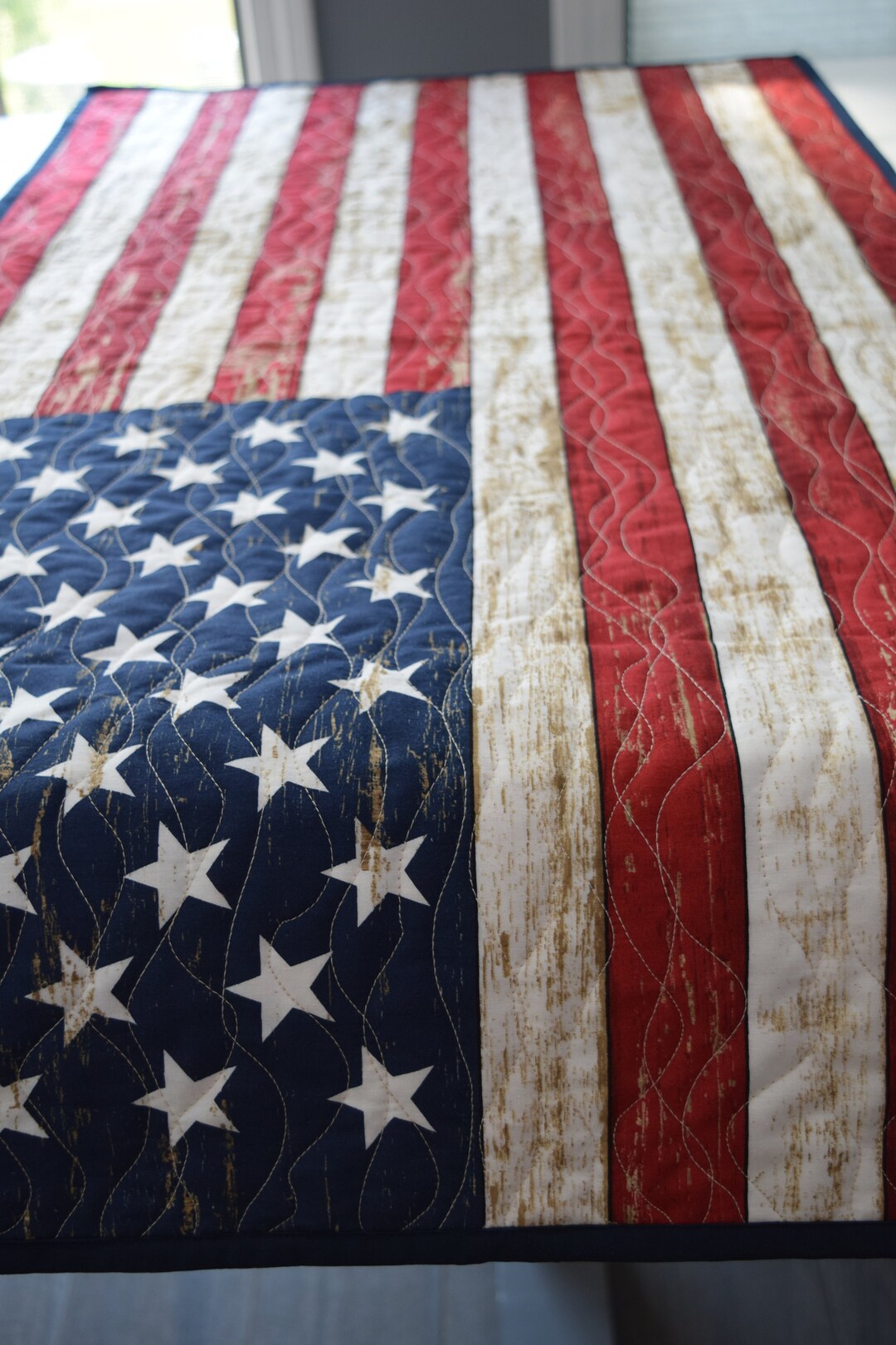 Quilted Wall Hanging, Patriotic Wall Quilt, American Flag Banner ...