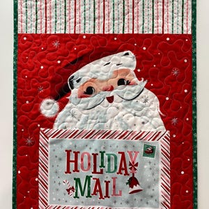 Couette à accrocher au mur, pochette pour le courrier du père Noël, lettres au père Noël, édredon mural pour les fêtes avec poche pour le courrier, décoration murale pour les fêtes