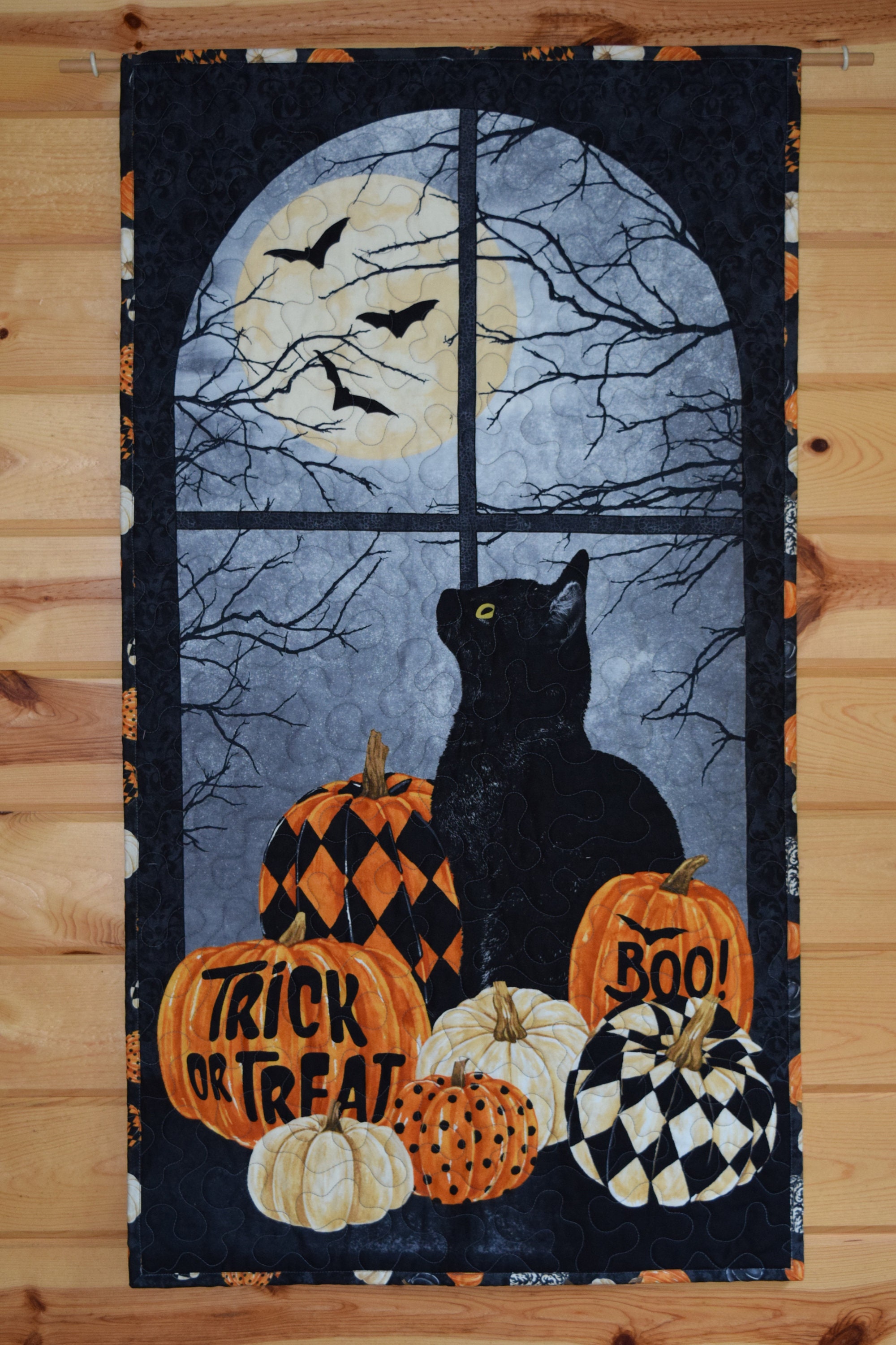 Halloween Wall Hanging Quilt Halloween Door Banner Black | Etsy