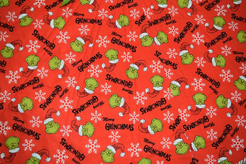 Grinch Christmas Tree Skirt Red and Grinch Green Tree Skirt Etsy