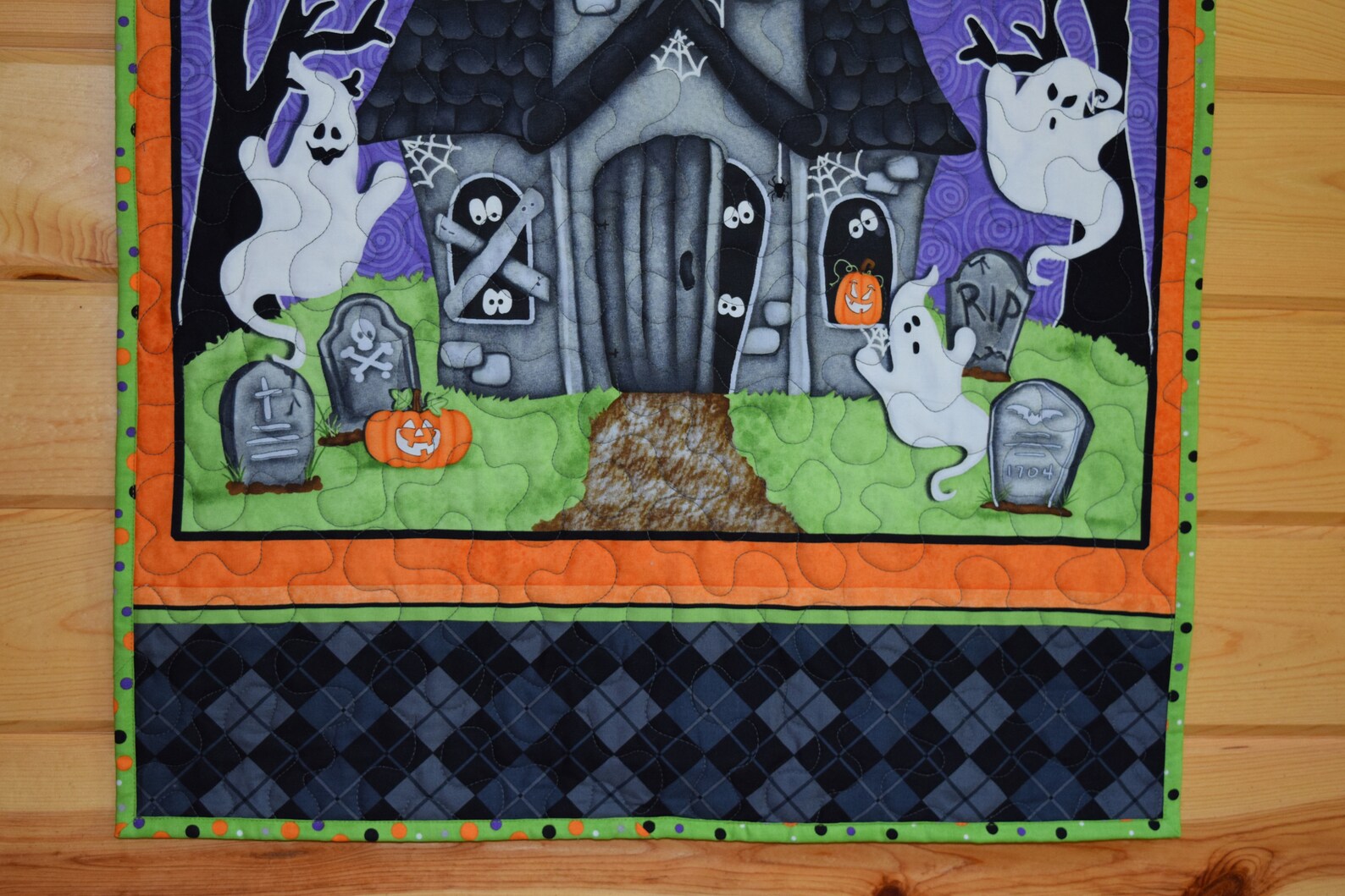 Halloween Wall Hanging Quilt Halloween Door Banner Glow in Etsy