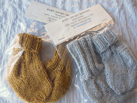 gold baby socks