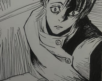 Jujutsu Kaisen - Yuta Okkostu Ink Illustration