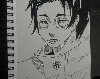 Jujutsu Kaisen - Yuta Okkostu Ink Illustration