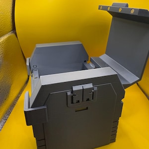 Final Fantasy 7R Shinra Treasure Chest Deck Box: Card & Dice Storage Silver-No Accents