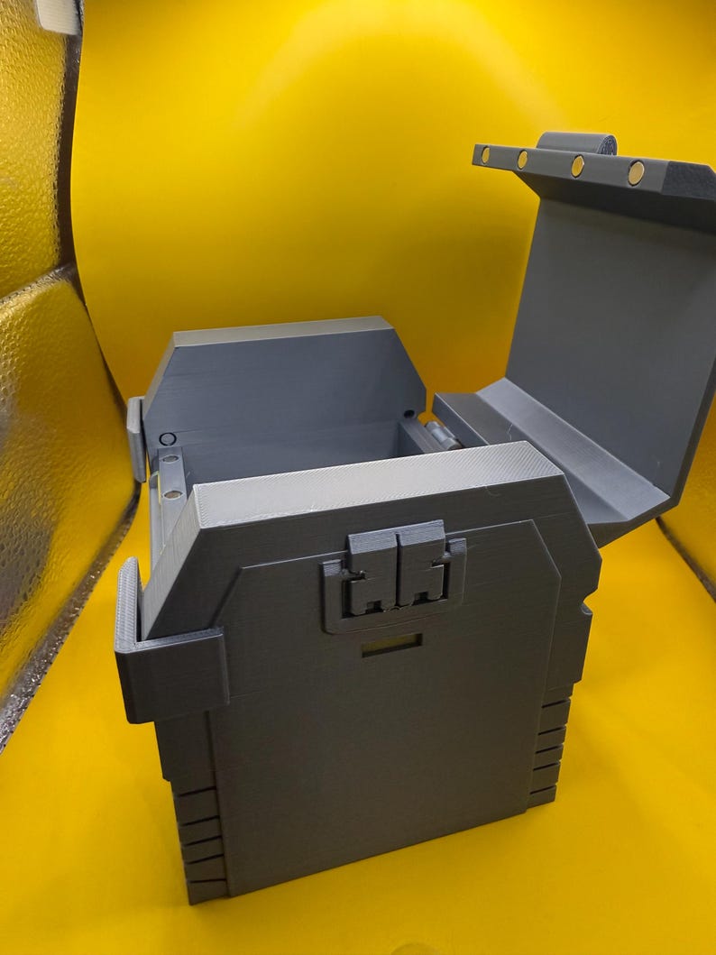 Final Fantasy 7R Shinra Treasure Chest Deck Box: Card & Dice Storage Silver-No Accents