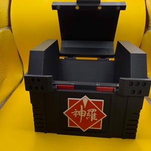 Final Fantasy 7R Shinra Treasure Chest Deck Box: Card & Dice Storage Black w/Accent Color
