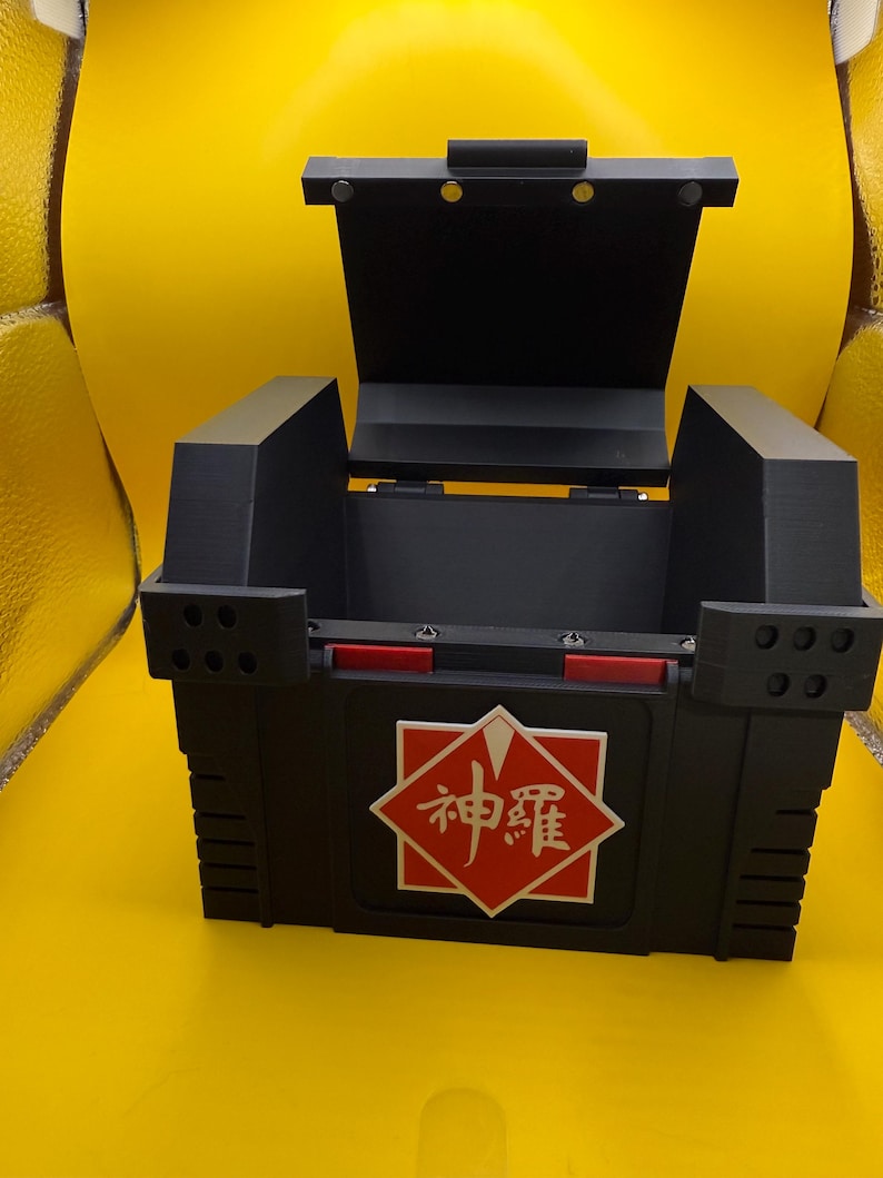 Final Fantasy 7R Shinra Treasure Chest Deck Box: Card & Dice Storage Black w/Accent Color