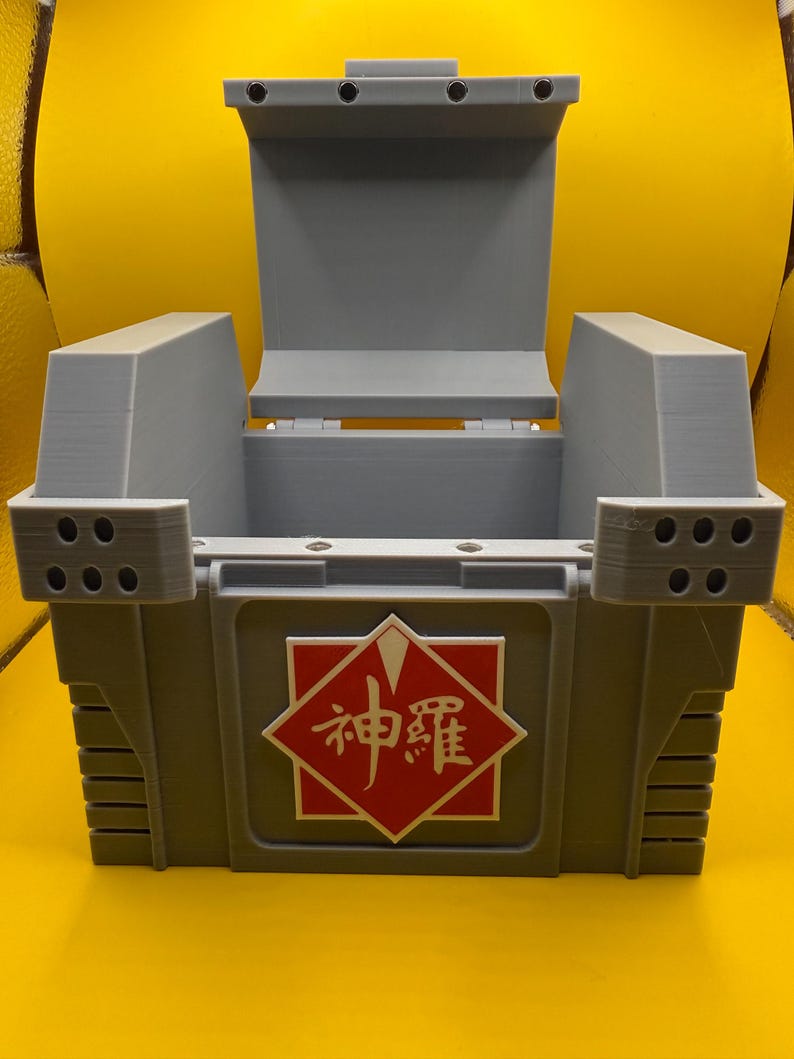 Final Fantasy 7R Shinra Treasure Chest Deck Box: Card & Dice Storage Grey - No Accent