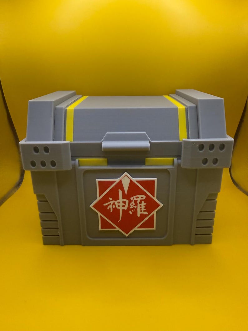 Final Fantasy 7R Shinra Treasure Chest Deck Box: Card & Dice Storage Grey /w Accent Color